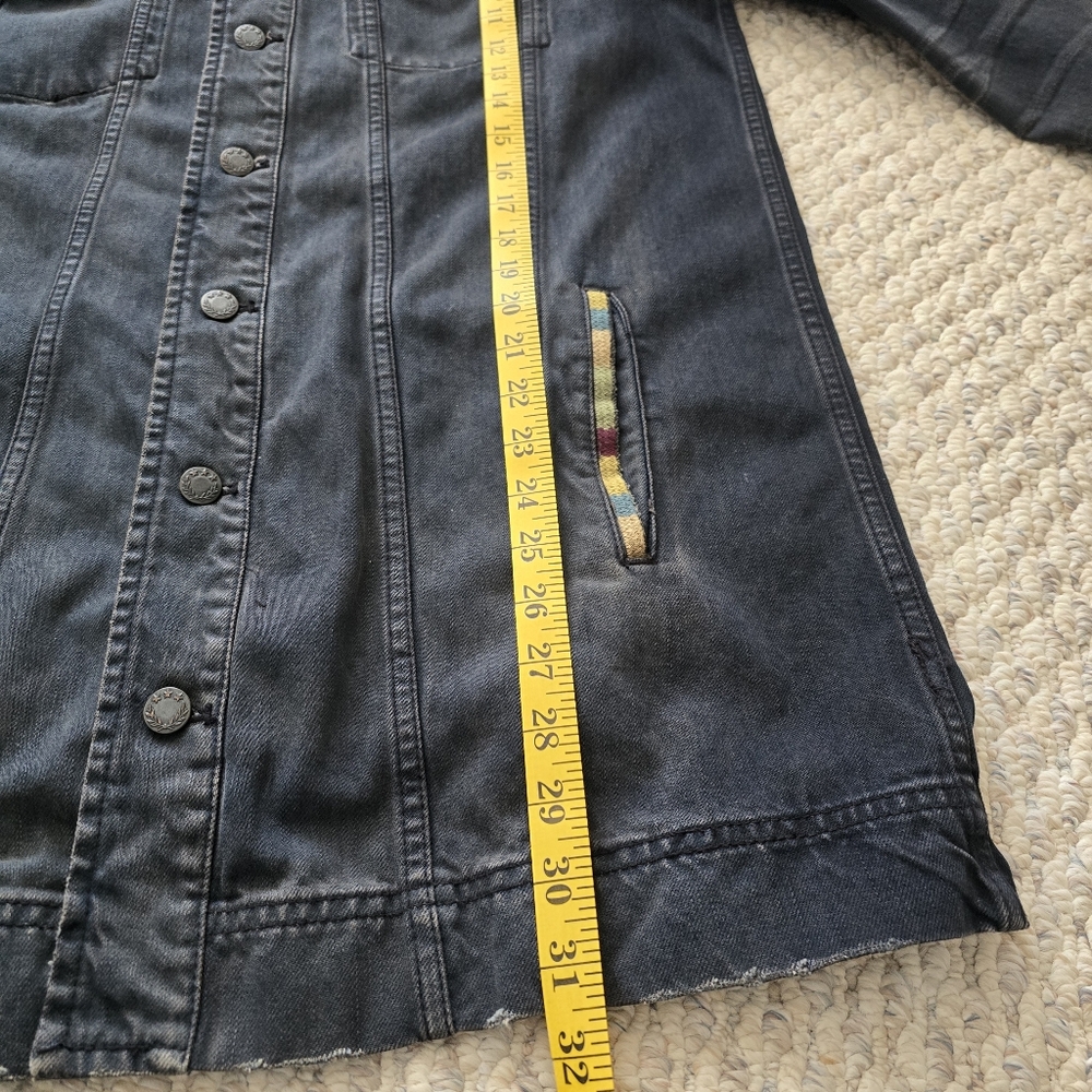Free People Embellished Military Shirt Jacket Oversized Medium - Picture 11 of 16